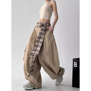 GKSSS Scimitar Quần hàng ngày đường phố premium dáng rộng kẻ sọc dây buộc, phù hợp cả nam và nữ
