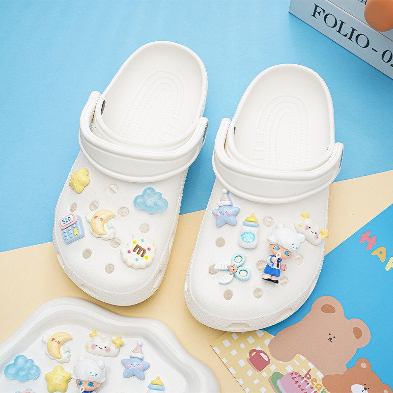 Phụ kiện lỗ giày Pop Mart Gấu dễ thương DIMOO, hoa giày, cá sấu, khóa có thể tháo rời, tháo rời, ins, hoa giày