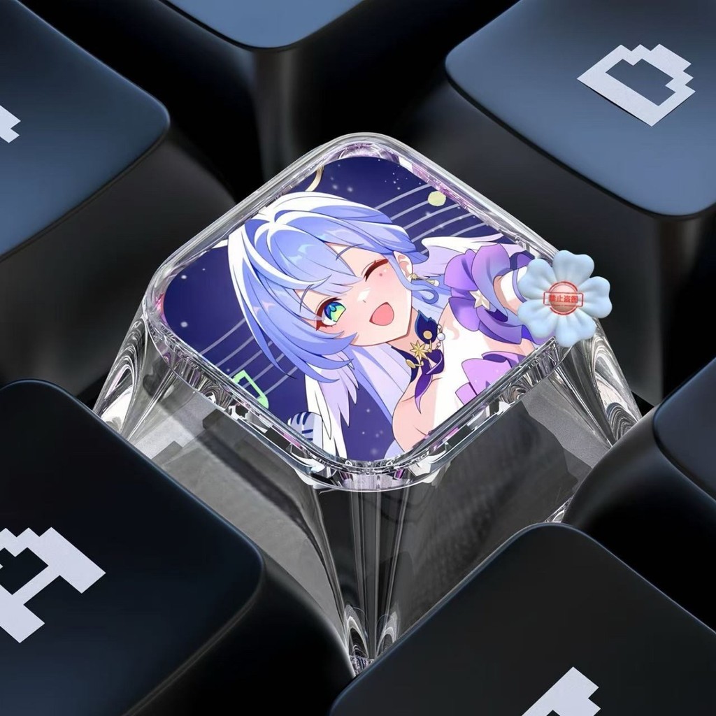 Honkai: Star Rail / Robin / Chankai Keycap Bàn phím cơ sáng tạo trục chéo tùy chỉnh dễ thương 1U Keycap Epoxy trong suốt / flfi