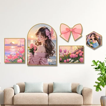 50 Mẫu tranh decor nơ và hoa, trang trí phòng ngủ, decor phòng khách hiện đại tranh decor kèm sẵn keo dán Táo Decor.