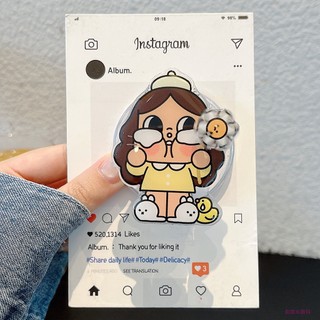 Dễ Thương Trong Suốt Cạnh Khóc Búp Bê Xoay Hoa Giá Đỡ Từ Tính Vỏ Điện Thoại Di Động Thích Hợp Cho iPhone17 16 15 14 13 ProMax Chống Sốc Bảo Vệ Camera Ốp Lưng Cứng Chống Rơi