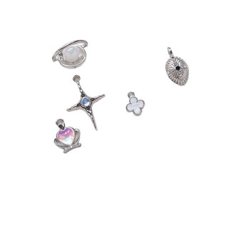 Giữ Màu Sắc Kẻ Sọc Zirconi Niche Hành Tinh Mặt Trăng Series Mặt Dây Chuyền DIY Handmade Trang Sức Tay Vòng Cổ Bông Tai Phụ Kiện Chất Liệu