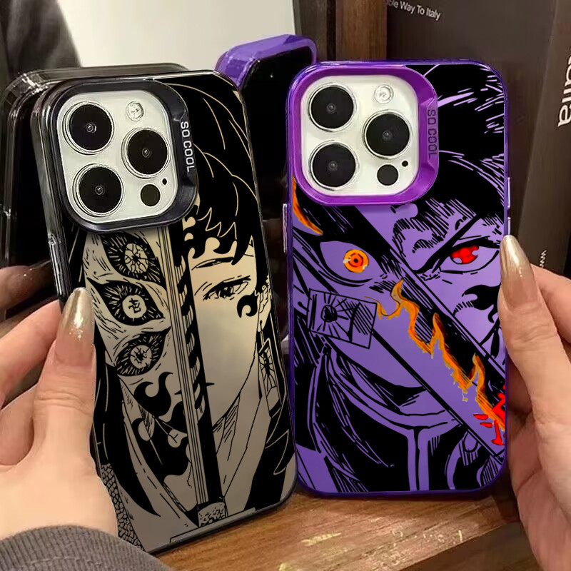 Dành Cho iPhone 16 15 14 13 12 11 Pro Max iPhone XS Max X XR 8 7 Plus SE2020 2022 Anime Nhật Bản Demon Slayer IMD Sang Trọng Mờ Cứng Chống Sốc