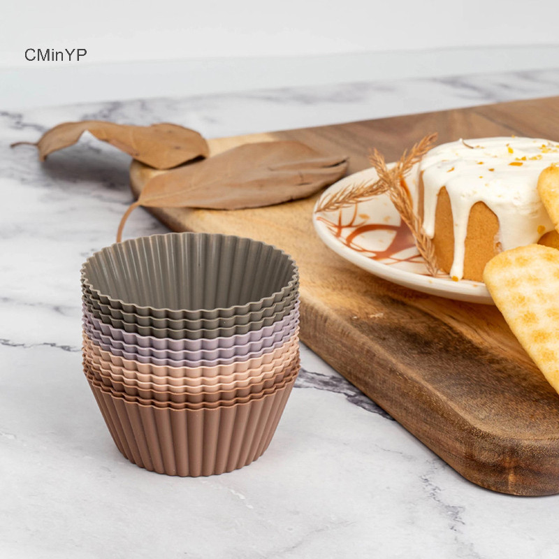 Cminyp 4 / 8 / 12 Chiếc Muffin Silicone Cup Liners Cupcake Khuôn Chịu Nhiệt Độ Cao Tái Sử Dụng Nướng Bánh Cưới Sinh Nhật Trang Trí Tiệc Vinh Quang