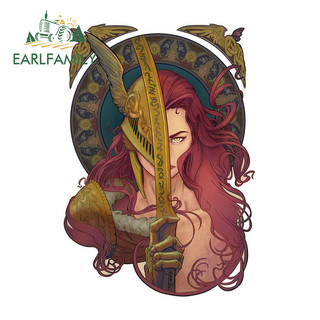 EARLFAMILY 13cm Elden Ring Malenia Ranni Xe Miếng Dán Chống Nắng Cá Tính Cản Windows Laptop Xe Máy Vinyl Decal Chống Thấm Nước Kiểu Dáng Xe