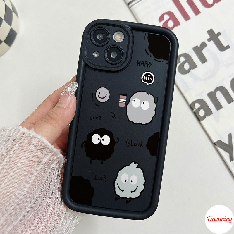 Ốp Lưng Cho OPPO Reno 12 11 10 8 7 6 5 4 3 A7 A5S A5 A9 A3S A12E F11 Pro F9 F7 A83 A98 A94 A93 A79 A78 Chống Rơi Thiết Kế Mắt Thiên Thần Họa Tiết Dễ Thương Bóng Than Đen