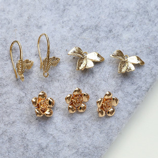Bảo Quản Màu Sắc Tinh Tế Đồng Clad Lá Vàng Có Mặt Sau Treo Hoa Tính Khí Móc Tai diy Handmade Trang Sức Bông Tai Phụ Kiện Chất Liệu
