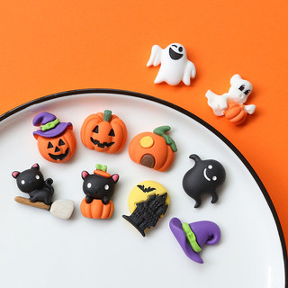 Halloween Series Bí Ngô Phù Thủy Mũ Ma Nhựa Miếng Dán diy Handmade Trang Sức Phụ Kiện Tóc Vỏ Điện Thoại Phụ Kiện