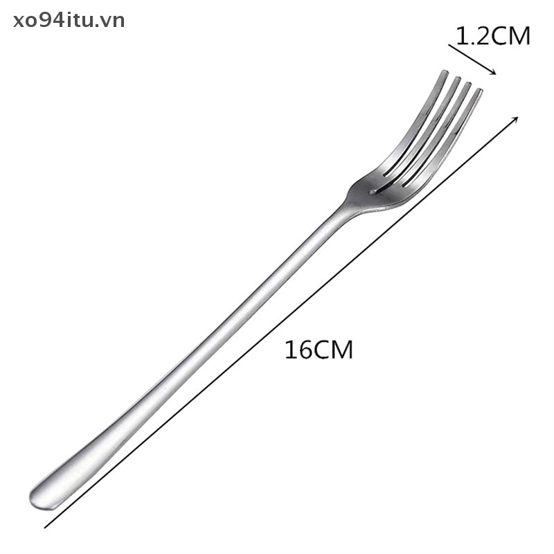 Xoitu Bốn Tin Thép Không Gỉ Món Tráng Miệng Nĩa Bàn Nĩa Bạc Tay Cầm Dài Nĩa Trái Cây Nĩa Ăn Tối Nhà Bếp Đồ Ăn VN