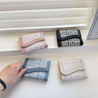 Ví nữ tinh tế phong cách ngắn gọn Ví đựng tiền mặt Mini đa chức năng có thể gập lại dễ thương