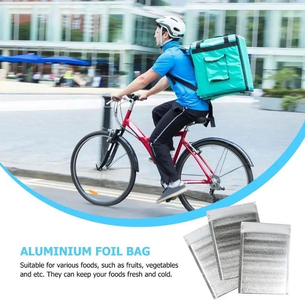 HWAIDY 50 Cái / gói Túi Giấy Nhôm, Túi Cách Nhiệt Ấm Lạnh Băng, Bảo Quản Đồ Uống Giữ Nhiệt Thực Phẩm Có Túi Làm Mát Đóng Cửa