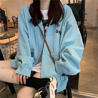 Áo khoác hoodie kéo khóa hợp thời trang xuân thu phong cách Hàn Quốc