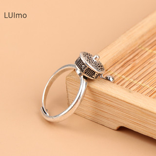 Luimo Phật Giáo Tây Tạng Cầu Nguyện Bánh Xe Nhẫn May Mắn Luân Xa Nhẫn Hoa Sen Mở Có Thể Điều Chỉnh Xoay Nhẫn Quà Tặng SBS