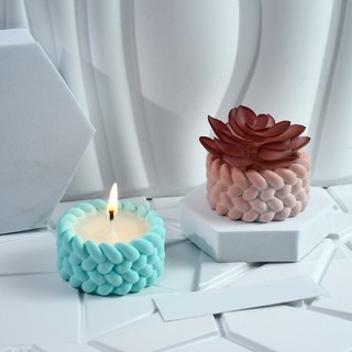 MarsET Dây Dệt Khuôn Silicon Cho Tealight Giá Đỡ Succulents Planter Lọ Hoa Khuôn Cho Nhựa Dính Thủ Công