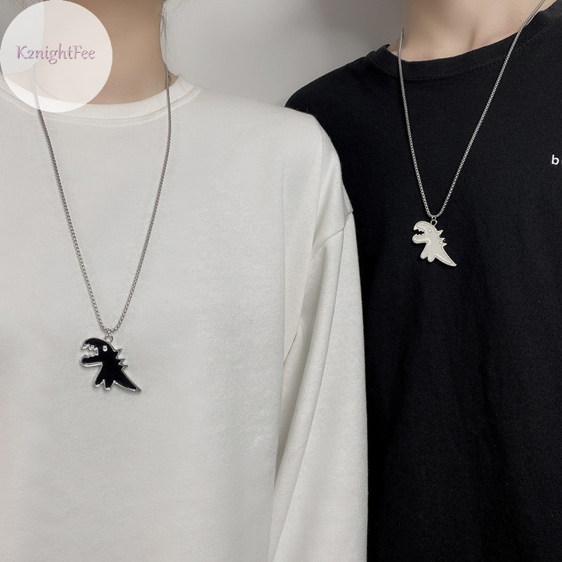K2nightfee 2 Chiếc Khủng Long Dễ Thương Cặp Đôi Vòng Cổ Người Yêu Cặp Mặt Dây Bạn Bè Thép Không Gỉ VN