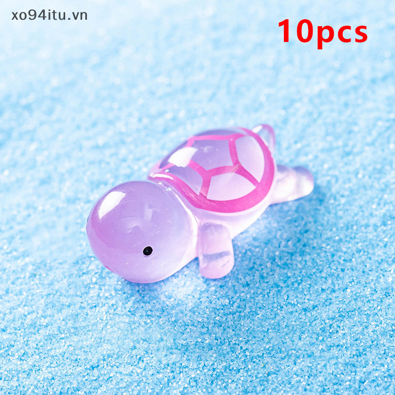 XOITU 10 Chiếc Dạ Quang Rùa Trang Trí Nhà Cảnh Quan Nhựa Thủ Công Phát Sáng Rùa Vườn Cá Thu Nhỏ Đồ Trang Trí Trang Trí VN