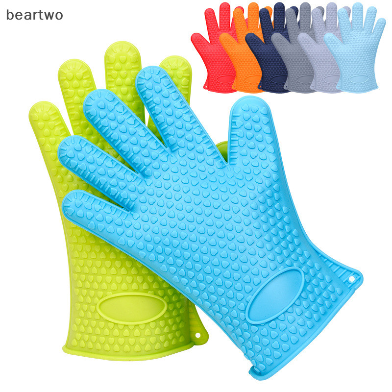 < Beartwo > 1 Gói Găng Tay Silicon Găng Tay Nướng Bếp Găng Tay Lò Nướng Chịu Nhiệt Chống Trơn Trượt Nấu Nướng Găng Tay Nướng Bánh Đẹp