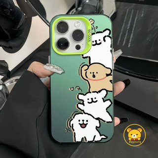 Ốp Điện Thoại Line Dog Cho OPPO Find X7 X6 X5 Pro A17 A17K A16K A16E A95 4G A83 A71 A39 A37 F11 Pro F1S F7 F5 Neo 9 A12 A7 A5S A36 A76 A96 4G Chó Con Dễ Thương Màu Trắng Nâu Mềm Mại Vỏ bọc