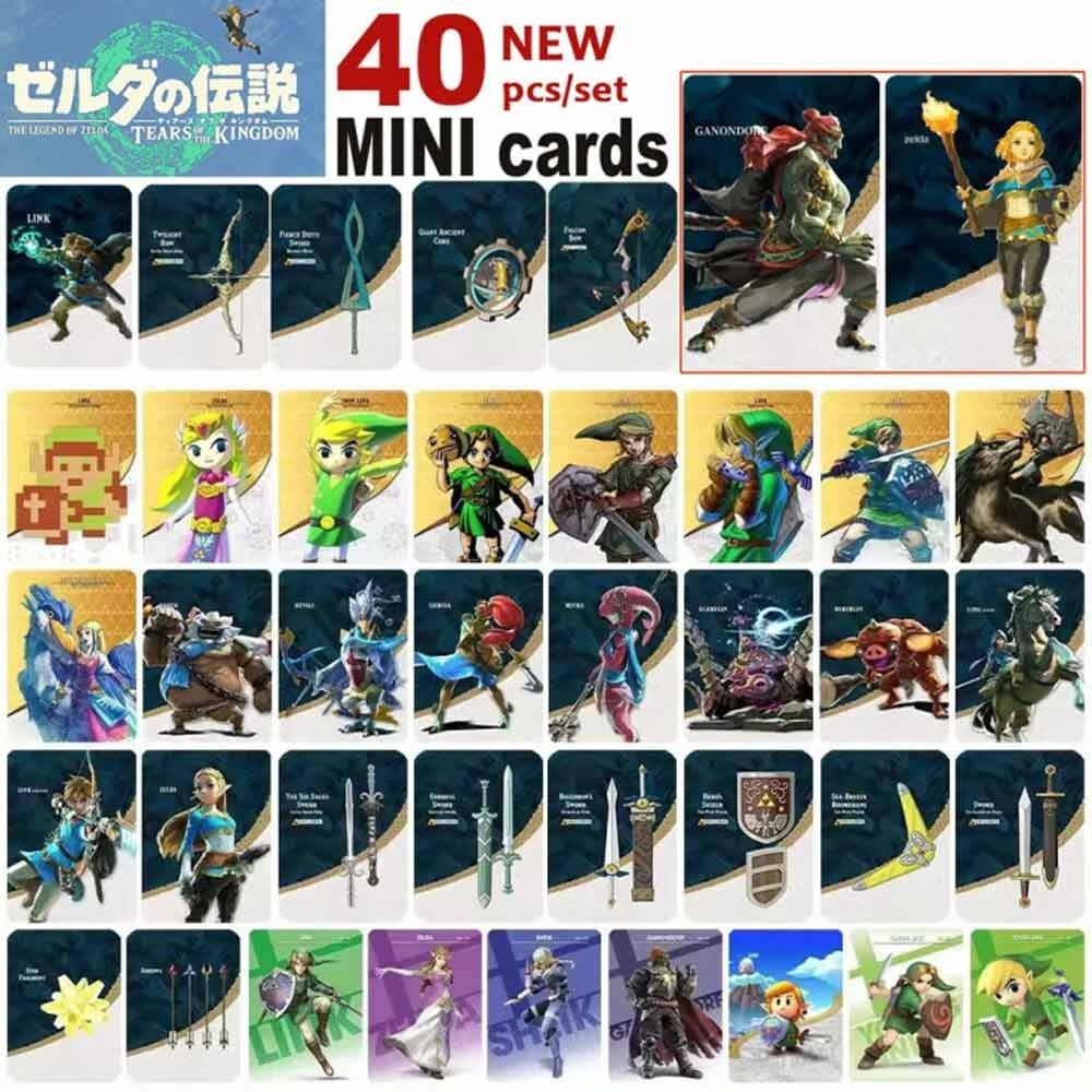 40pcs/set BOTW TOTK amiibo Zelda Tears of the Kingdom amiibo Mini NFC ...