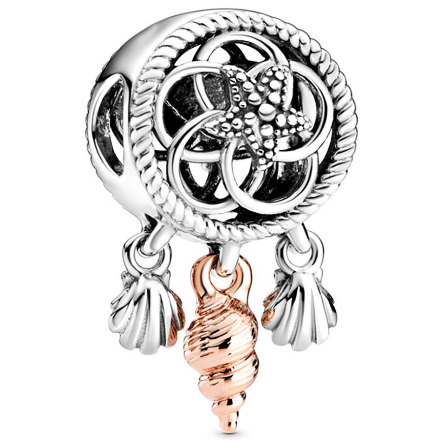 Màu Bạc Dreamcatcher Lưới Quyến Rũ Hạt Tình Yêu Dream Catcher Mặt Dây Chuyền Quyến Rũ Phụ Kiện Trang Sức