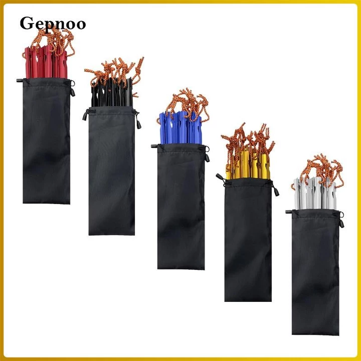 Gepnoo 8 Chiếc Lều Cọc Lều Cắm Trại Lều Móng Tay Hợp Kim Nhôm Có Dây Kéo Mặt Đất Chốt Lều Để Đi Bộ Đường Dài Ba Lô Cắm Trại Mái hiên