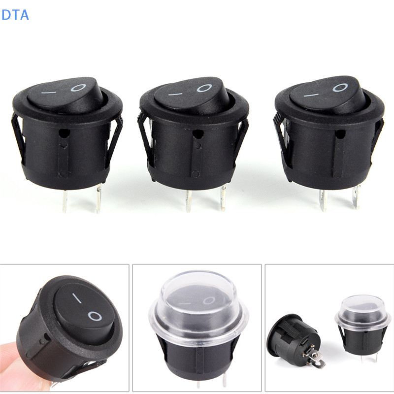 DTA 1Pc 2-PIN ON-OFF SPST Round Dot Car Auto Rocker Chuyển đổi + Vỏ chống nước PO