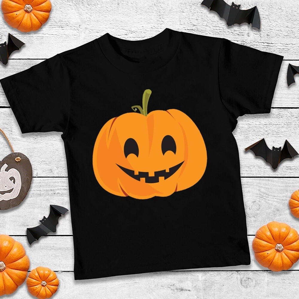 Halloween Pumpkin Children's T-shirt Fashion Girl Black Boy Halloween Party Costume