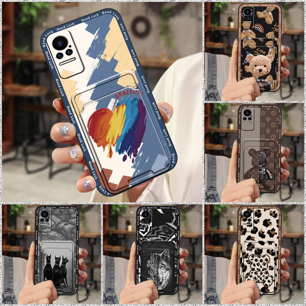 Card slot Back Cover Phone Case For Xiaomi Civi 5G/Civi 1S Card bag Dirt-resistant Fashion Design Durable Shockproof