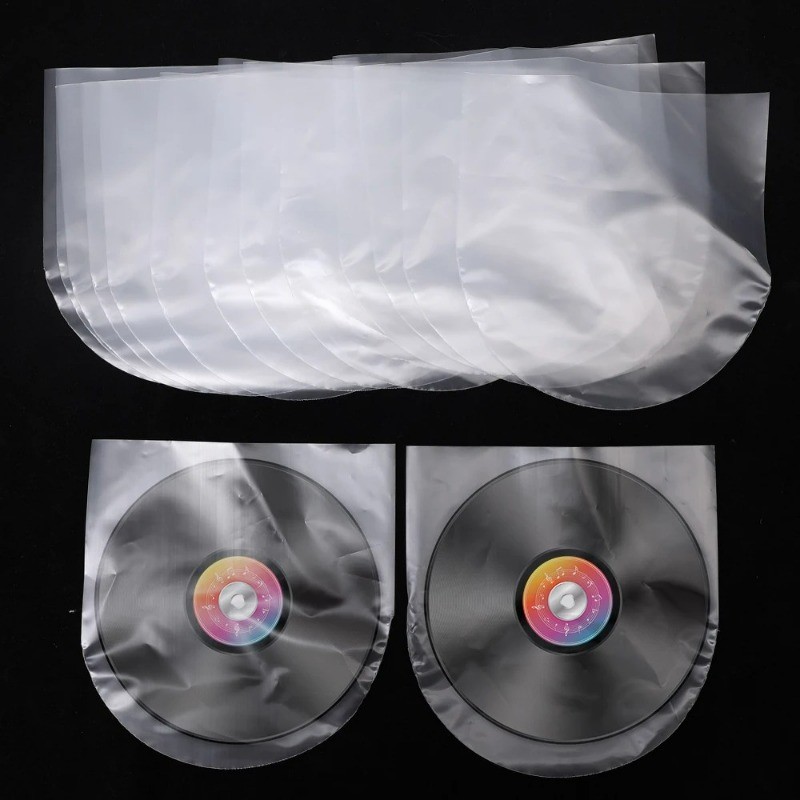 Túi bảo vệ Vinyl Record - Vỏ trong suốt chống thấm nước - Túi nhựa chống bụi LP Record - Tay áo ghi âm chống tĩnh điện - Có thể khóa lại, chống bụi