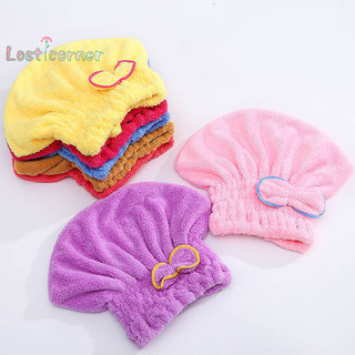 [Lostcorner] Microfibre Nhanh Khô Tóc Tắm Spa Nơ Quấn Khăn Mũ Tắm Phụ Kiện Phòng Tắm Tắm Tắm Cho Nữ Tóc [Mới]