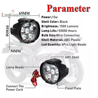 [Lostcorner] 1 Đèn Pha LED Xe Máy Trắng Siêu Sáng 6 Đèn LED Làm Việc [Mới]