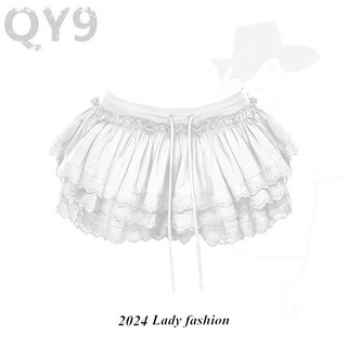 Chân Váy Bánh Bèo Quần Culottes siêu ngắn khâu Ren Hot Girl múba lê màu đỏ títhiếu nữ Mỹ bồng bềnh ZUGJ
