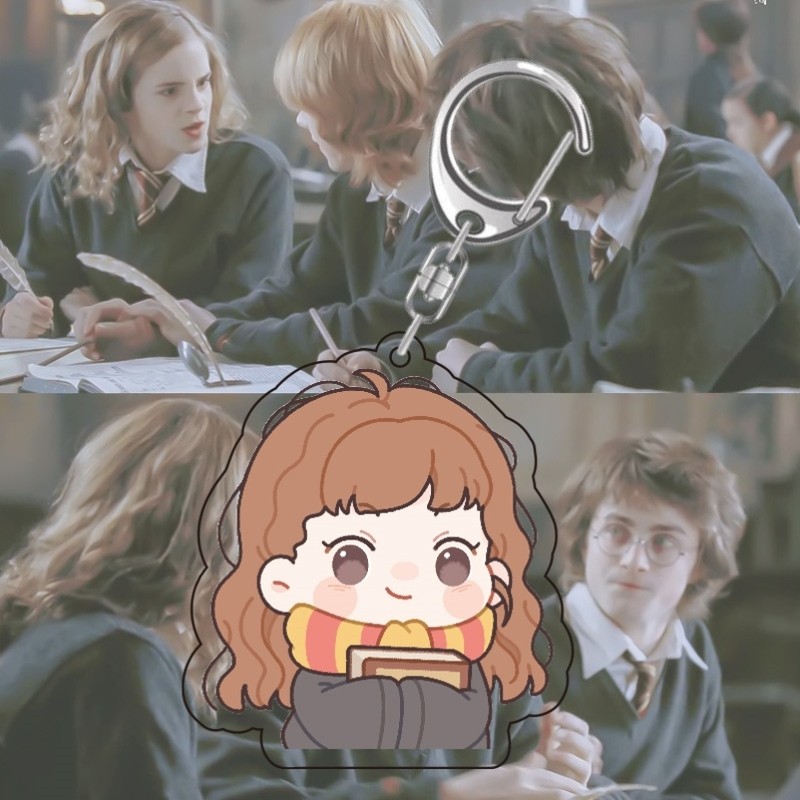 Thiết bị ngoại vi hoạt hình Harry Potter Móc khóa acrylic Harry Hermione Weasley làm quà tặng cho bạn bè, mặt dây chuyền