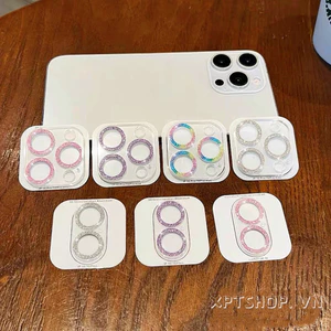Kính bảo vệ ống kính máy ảnh sáng bóng lấp lánh cho iPhone 16 Pro Max 16Plus 15Pro 15 Pro Max 14 12 Pro Max 13 Pro Max 13 Mini 13 Pro11ProMax Bảo vệ