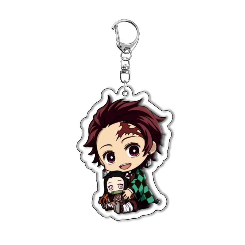 Kẻ giết quỷ: Kimetsu no Yaiba, Tanjiro, Nezuko, móc khóa acrylic, thiết bị ngoại vi hoạt hình mặt dây chuyền, hàng hóa