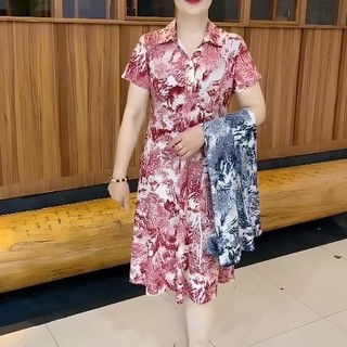 Đầm trung niên tặng mẹ XANH NGỌC ĐỎ RUBY đi chơi dự tiệc sang trọng cao cấp chất liệu thun co giãn 4 chiều Nữ Women