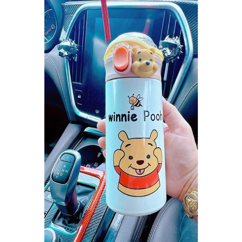 Bình nước giữ nhiệt 480ML kèm ống hút. Bình nước giữ nhiệt HÀNG VỀ SẴN, ly giữ nhiệt gấu dâu