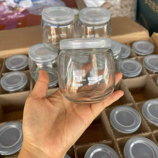 Hũ thủy tinh 200ml làm sữa chua loại 1 có nắp nhựa dày dặn
