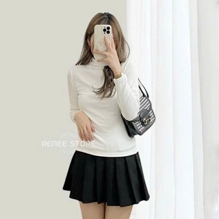 Áo giữ nhiệt lót lông nữ chất tăm cổ 3 phân mềm mịn xinh xắn ôm body (giữ nhiệt lông)