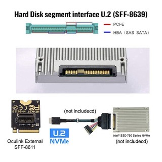 2230 NVMe M.2 Nam Sang Oculink SFF-8612 SFF-8611 PCI-E4.0 67 Pin Nữ Dọc Host Adapter Cho NVME U.2 SSD EGPU