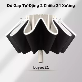 Dù Gấp Tự Động 2 Chiều 8/12/24 Xương Vải Keo Đen Chống Nắng