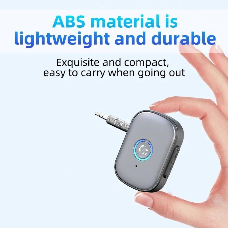 [Sẵn sàng] Bộ chuyển đổi Bluetooth trên ô tô 5.3 Bộ thu âm thanh không dây âm thanh nổi Jack cắm 3,5 mm có micrô cho loa khuếch đại
