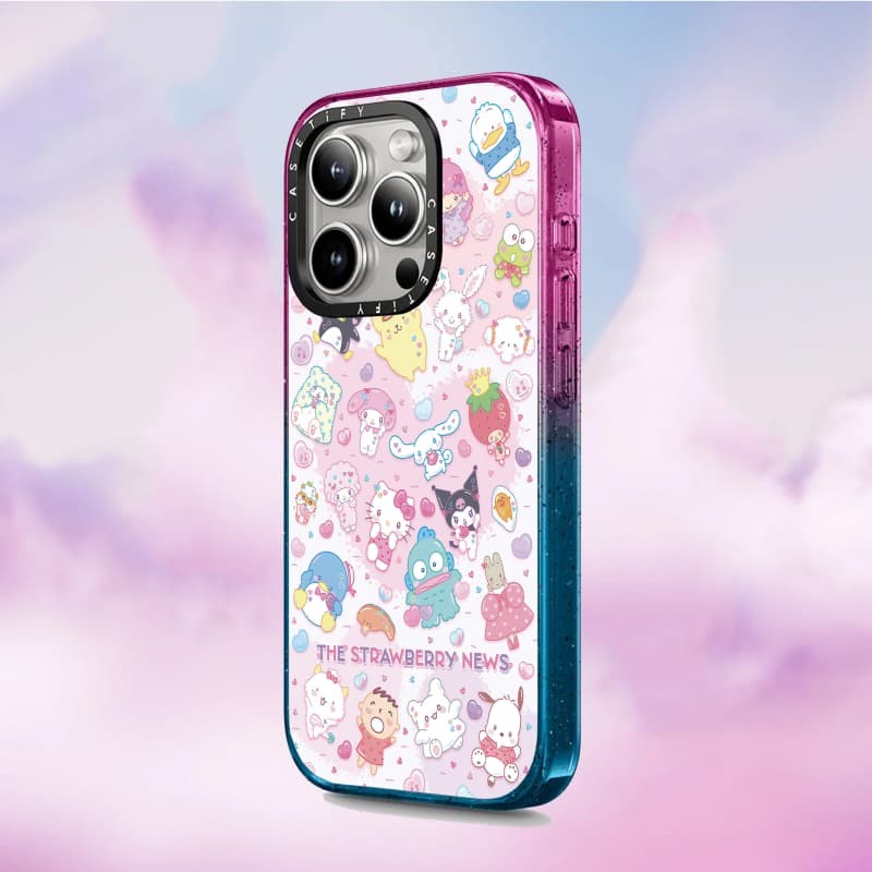 Casetify X The Strawberry News Ốp lưng Acrylic cứng hút từ tính cho Apple IPhone 12 13 14 15 16 Pro Max Plus có hộp