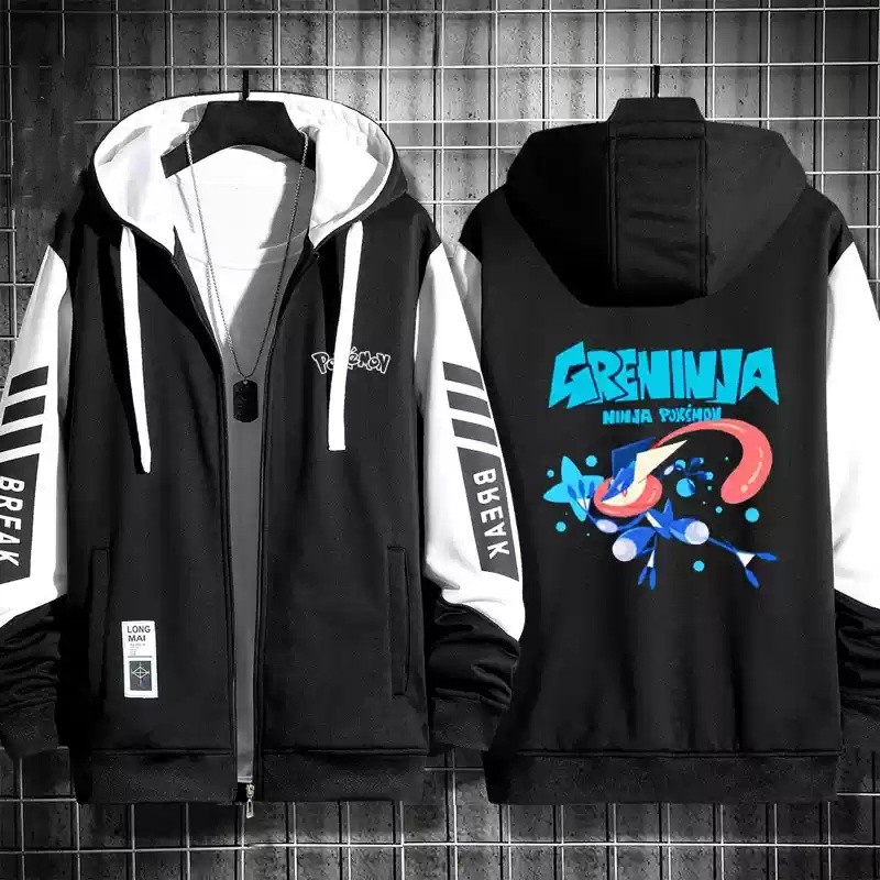 Áo khoác hoodie GN Pocket Monster Pokémon Greninja unisex, dài tay, cosplay