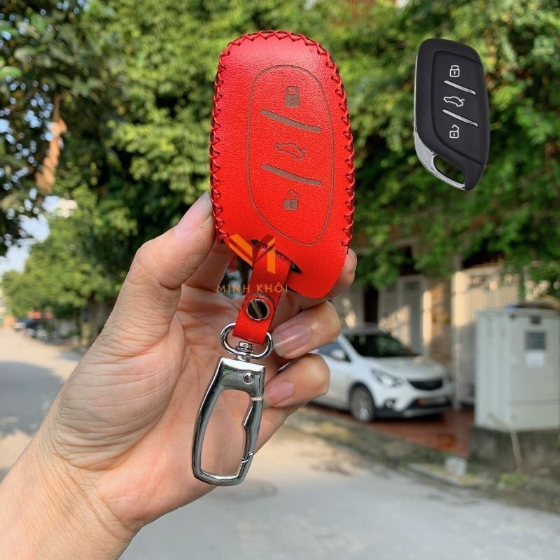 Bao da chìa khoá xe oto MG ZS, MG HS, MG5 2022 2024 da thật, khâu thủ công