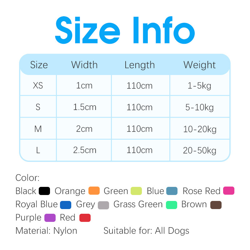TRUELOVE Dây xích chó lưới mềm 110cm Dây xích chó Nylon phản quang để chạy bộ Dây xích thú cưng cho chó