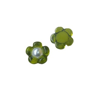Phong cách HyunA Pháp, hoa ngọc trai trong suốt, phụ kiện lớn DIY bằng nhựa cho bông tai, phụ kiện tóc, vật liệu ốp điện thoại