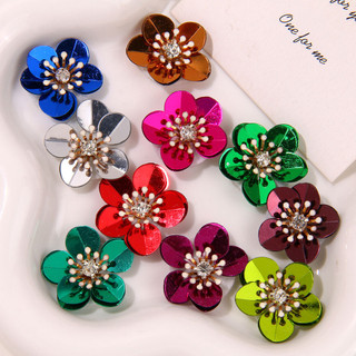 Phụ kiện sequin màu san hô và quần áo thổ cẩm phong cách mới, phù hợp DIY thời trang bán buôn