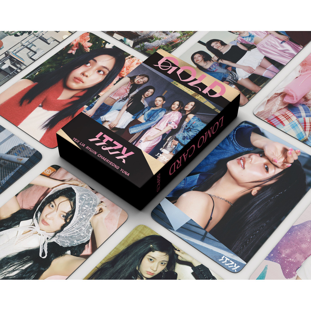 55 Chiếc ITZY GOLD Lomo Cards Algorhythm Album Photocards Lia Yuna Yeji Ryujin Chaeryeong Bưu Thiếp YM