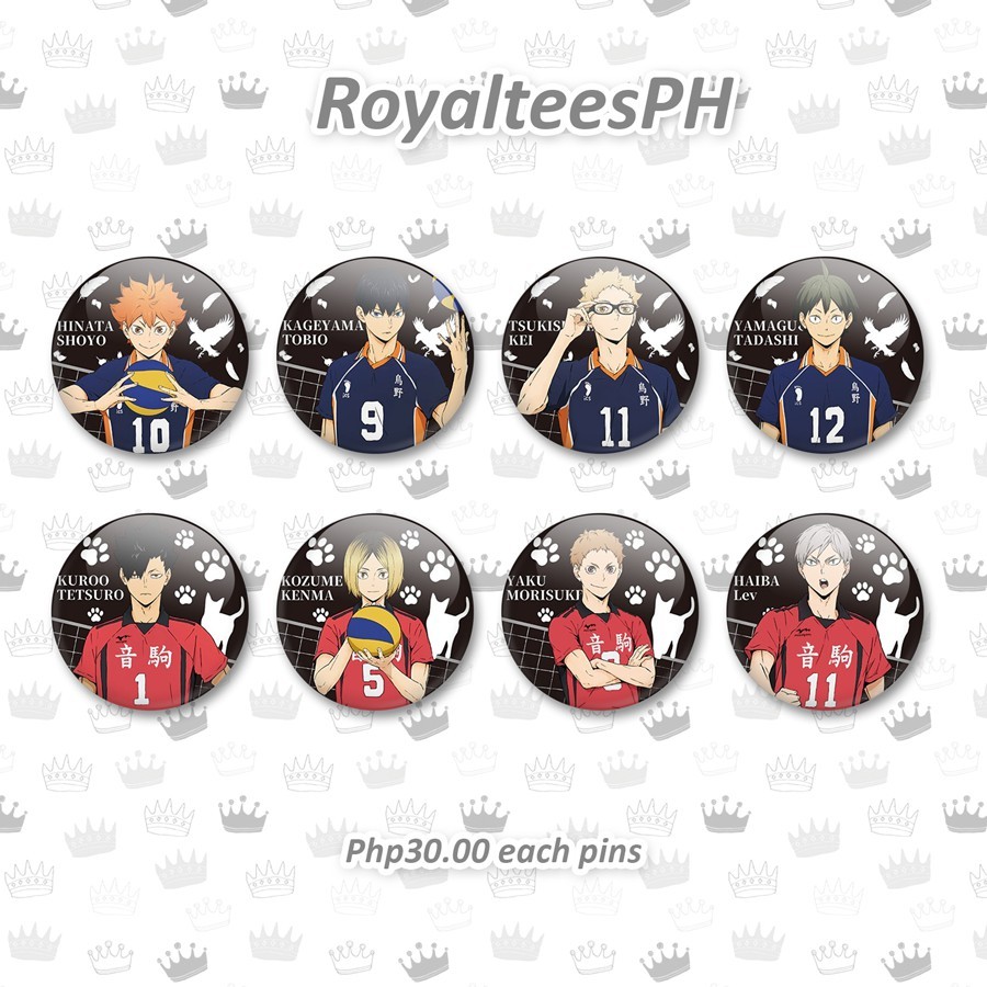 PIN ] Haikyuu Fan-made Anime Button Pins Batch 5 - Size To 58mm - Ghim ...